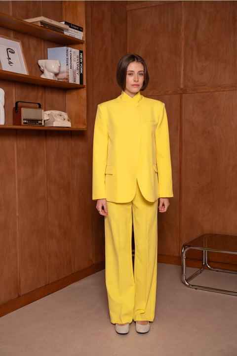 Timeless Structured Jacket with Fold-Down Officer Collar