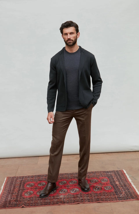 Lightweight Extra Fine Merino Wool Knitted Blazer