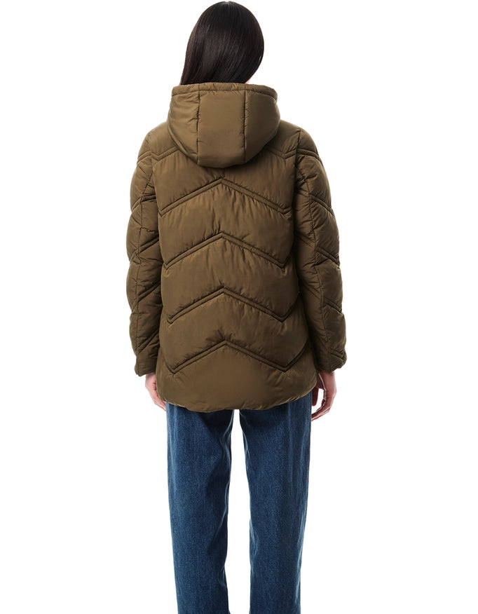 Chevron Quilt Hooded Puffer Olivia-Hooded Puffer-Bernardo-XS-Urbanheer