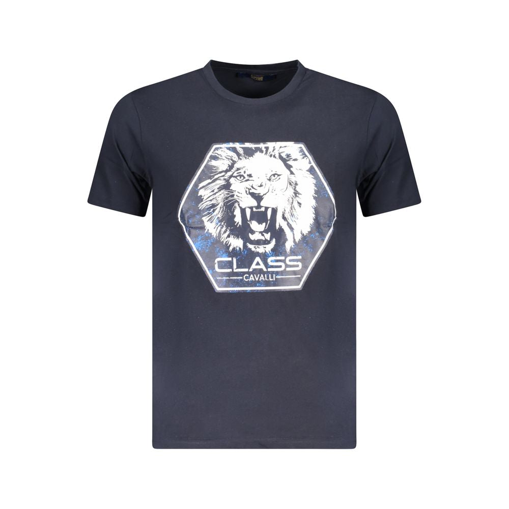 Cavalli Class Blue Cotton Men T-Shirt-Cavalli Class-L-Urbanheer