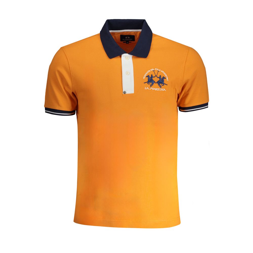La Martina Orange Cotton Polo Shirt-La Martina-S-Urbanheer