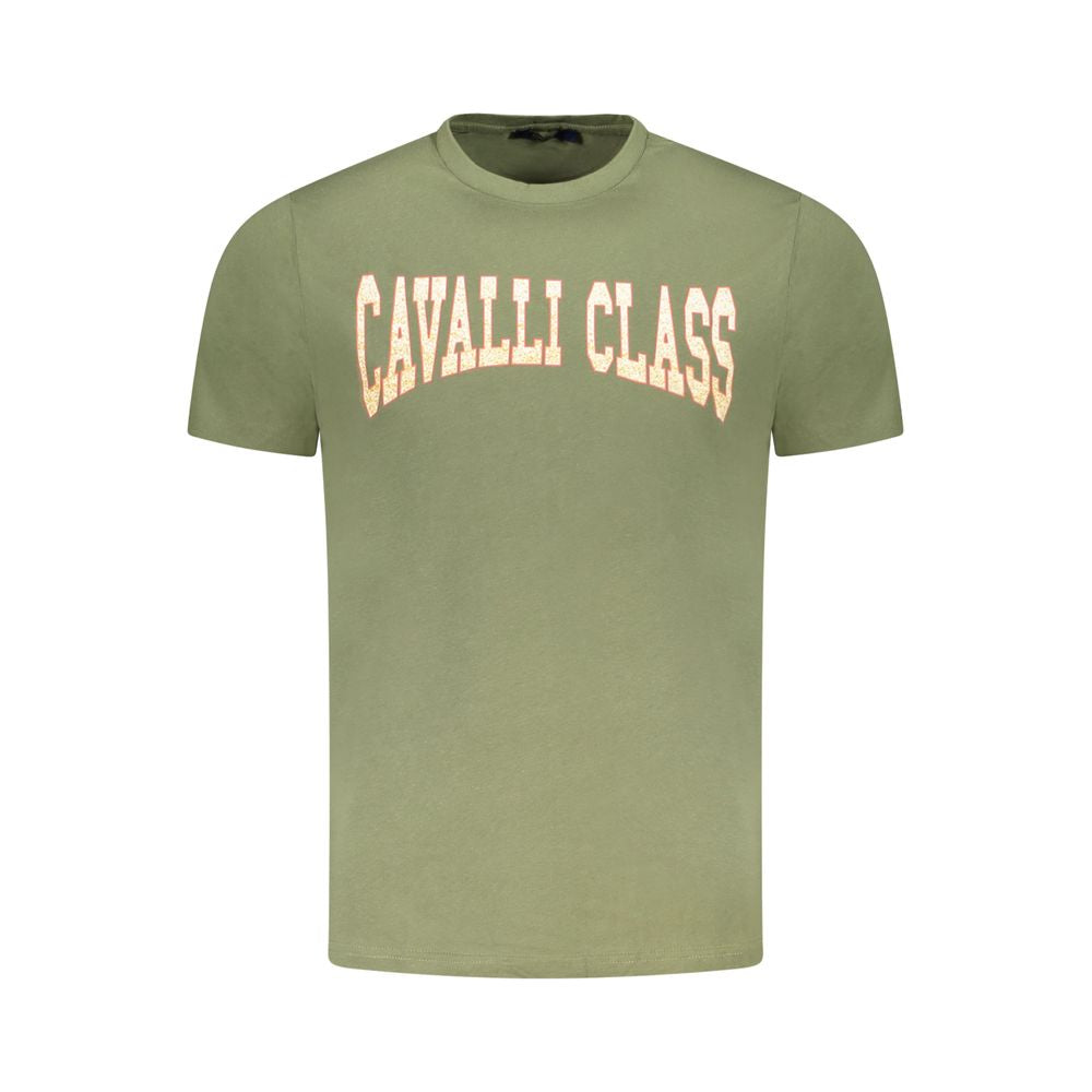 Cavalli Class Green Cotton Men T-Shirt-Cavalli Class-M-Urbanheer