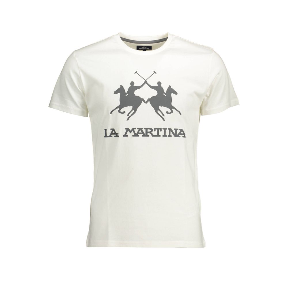 La Martina White Cotton Men T-Shirt-La Martina-M-Urbanheer