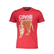 Cavalli Class Red Cotton T-Shirt-Cavalli Class-L-Urbanheer