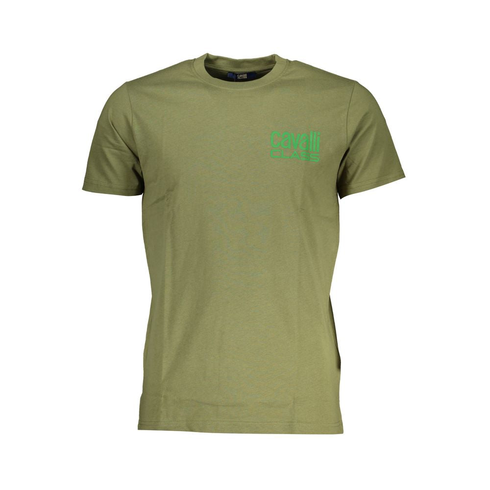 Cavalli Class Green Cotton T-Shirt-Cavalli Class-L-Urbanheer