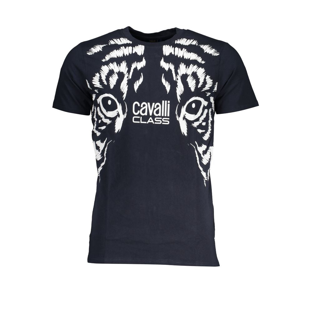 Cavalli Class Blue Cotton T-Shirt-Cavalli Class-L-Urbanheer