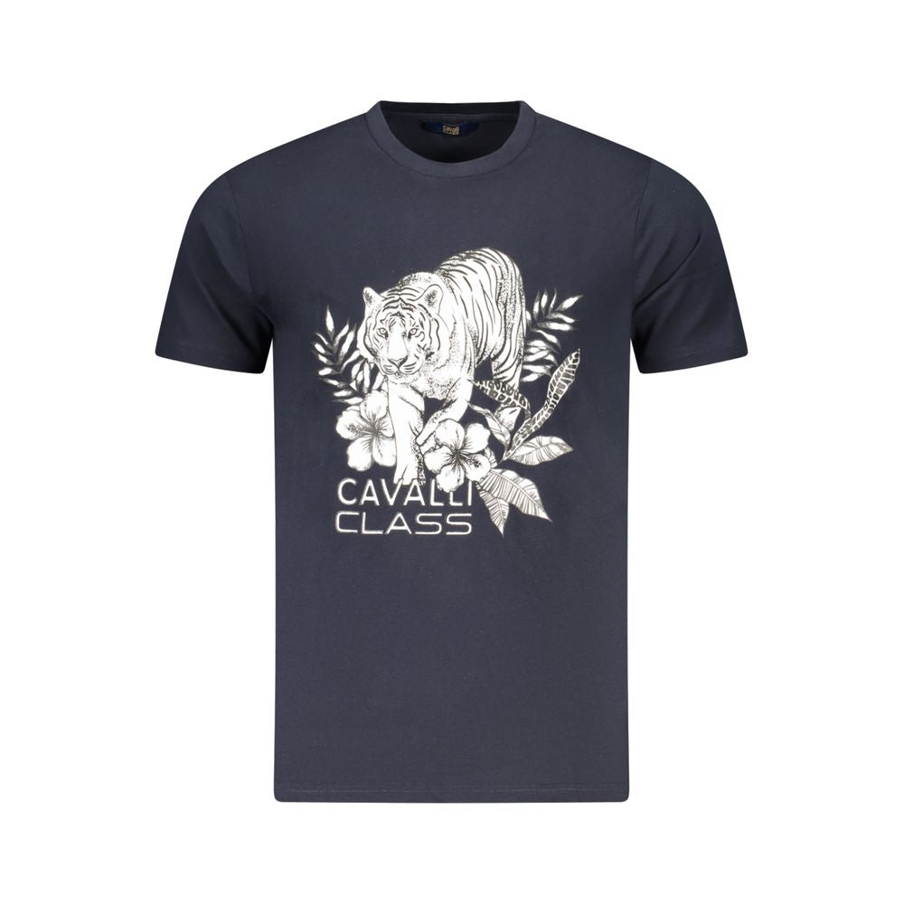 Cavalli Class Blue Cotton Men T-Shirt-Cavalli Class-M-Urbanheer