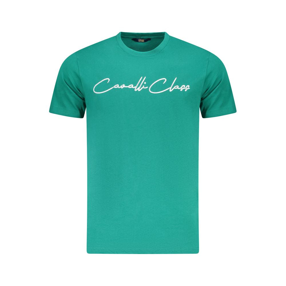 Cavalli Class Green Cotton Men T-Shirt-Cavalli Class-M-Urbanheer