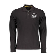 La Martina Elegant Long Sleeved Black Polo for Men-La Martina-L-Urbanheer