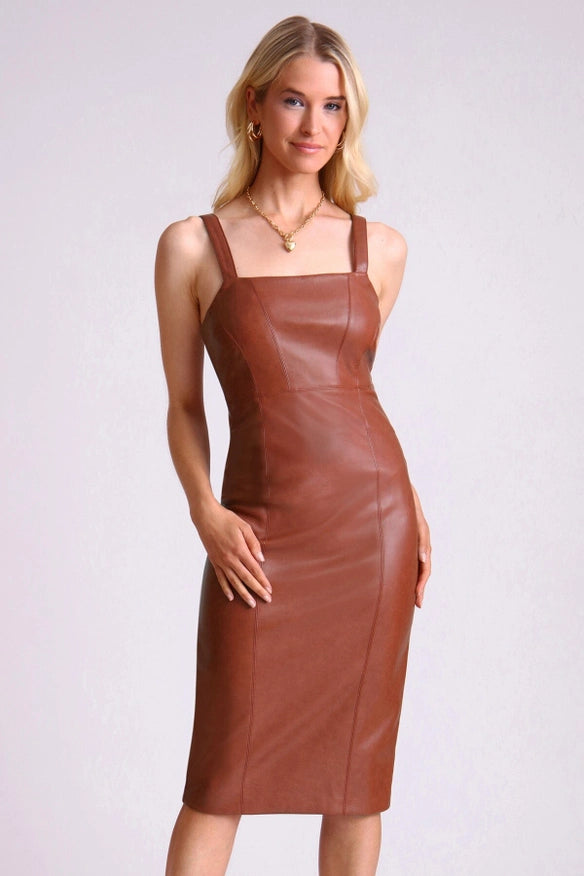 Faux-Ever Leather™ Sheath Dress-Dress-Avec Les Filles-Urbanheer