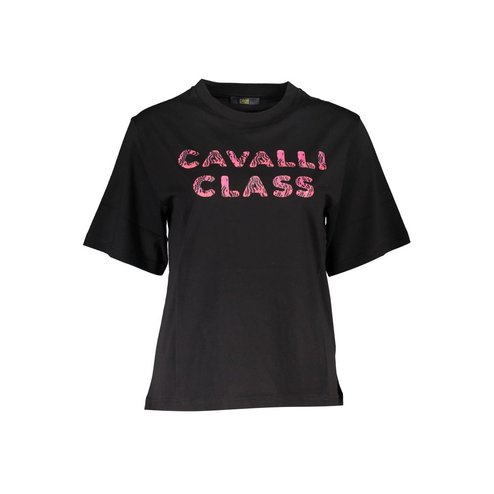 Cavalli Class Black Cotton Women T-Shirt-Cavalli Class-XS-Urbanheer