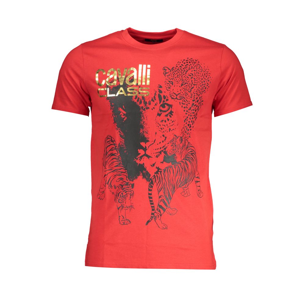 Cavalli Class Red Cotton T-Shirt-Cavalli Class-L-Urbanheer