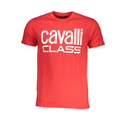 Cavalli Class Red Cotton T-Shirt-Cavalli Class-M-Urbanheer