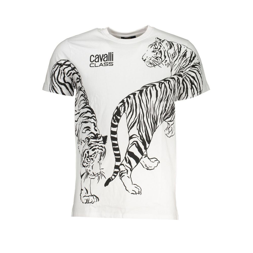 Cavalli Class White Cotton T-Shirt-Cavalli Class-XL-Urbanheer
