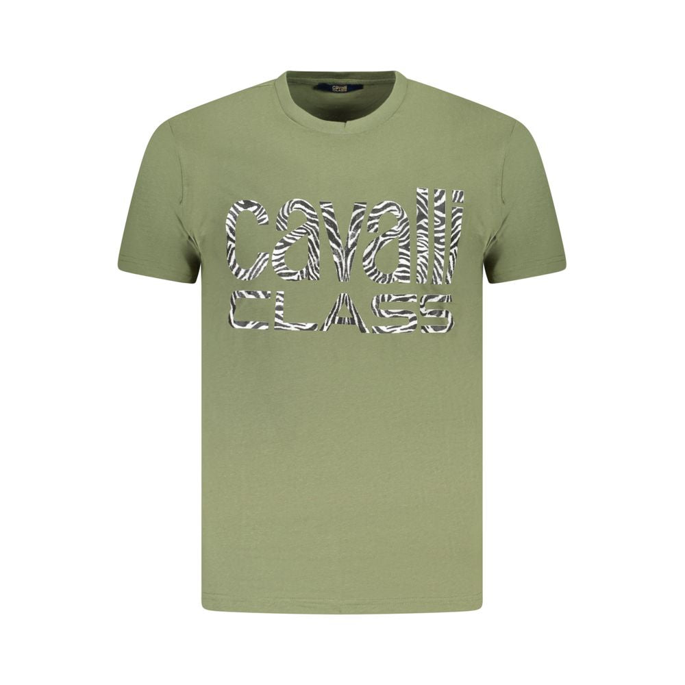 Cavalli Class Green Cotton Men T-Shirt-Cavalli Class-M-Urbanheer