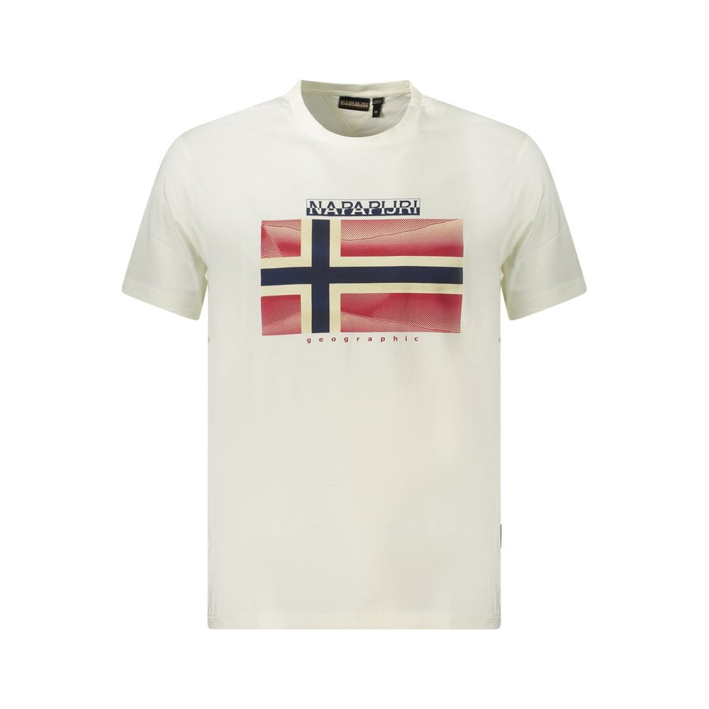 Napapijri White Cotton Men T-Shirt-Napapijri-S-Urbanheer