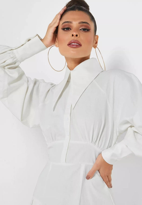 Lacy Heavy Cotton Shirt Dress-Dress-Amy Lynn-S-Urbanheer