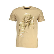 Cavalli Class Beige Cotton T-Shirt-Cavalli Class-L-Urbanheer