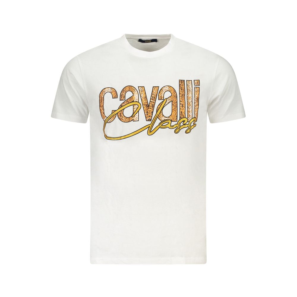 Cavalli Class White Cotton Men T-Shirt-Cavalli Class-M-Urbanheer