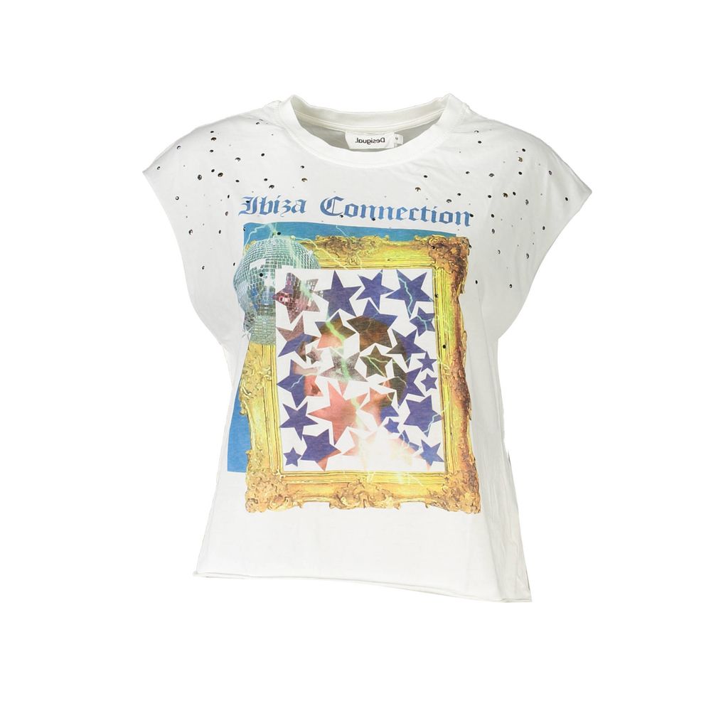 Desigual White Cotton Women T-Shirt-Desigual-M-Urbanheer