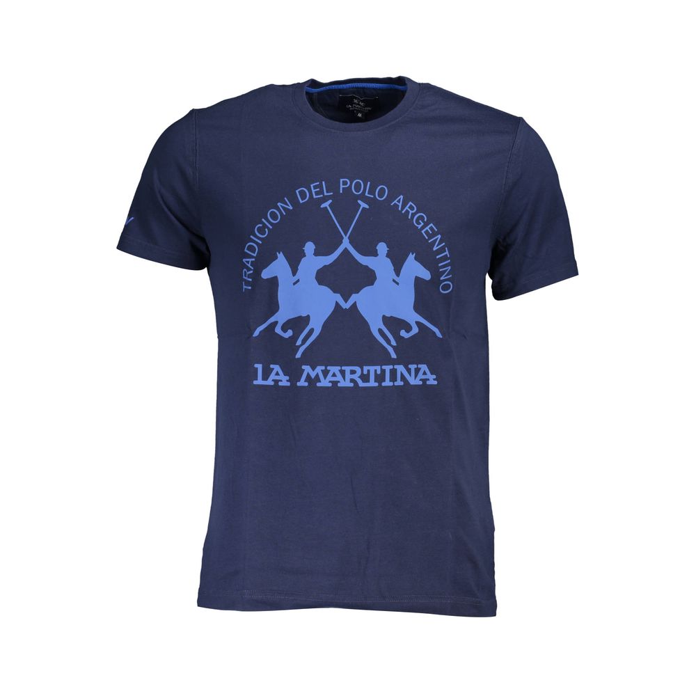 La Martina Blue Cotton Men T-Shirt-La Martina-M-Urbanheer