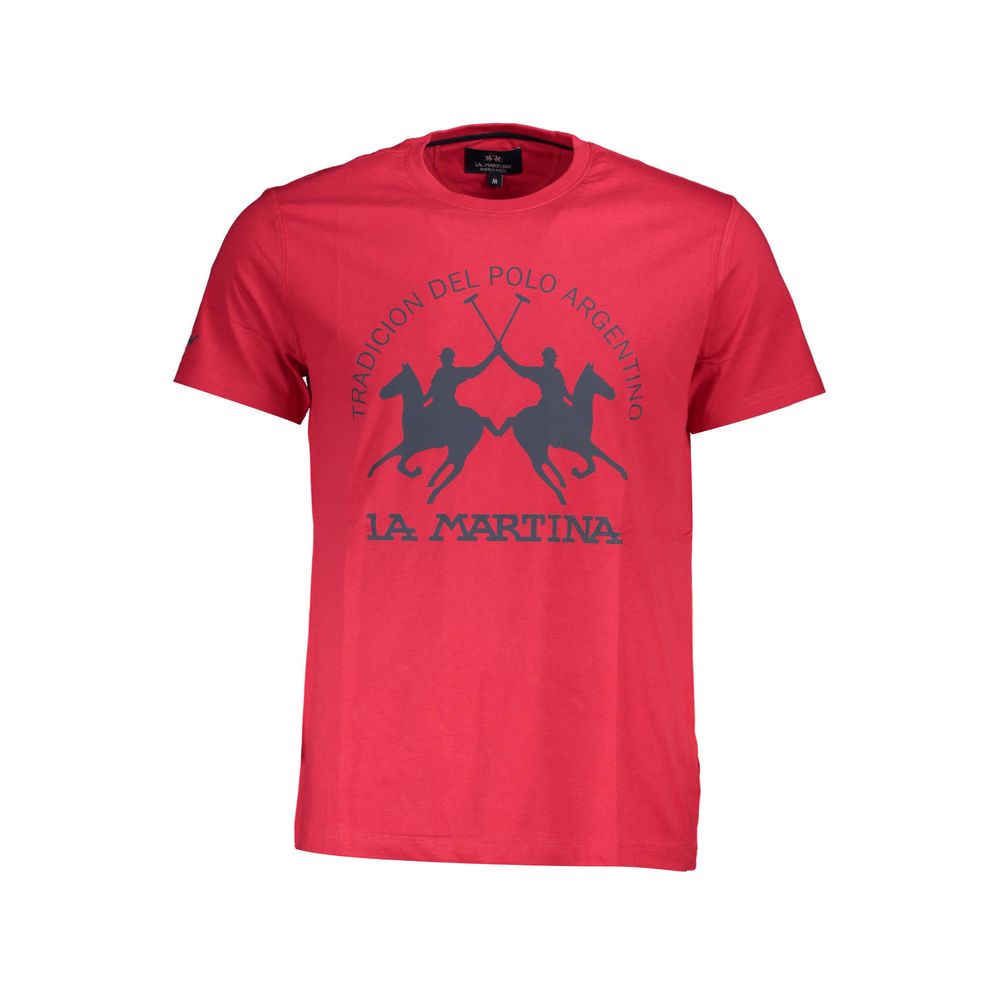 La Martina Red Cotton Men T-Shirt-La Martina-M-Urbanheer