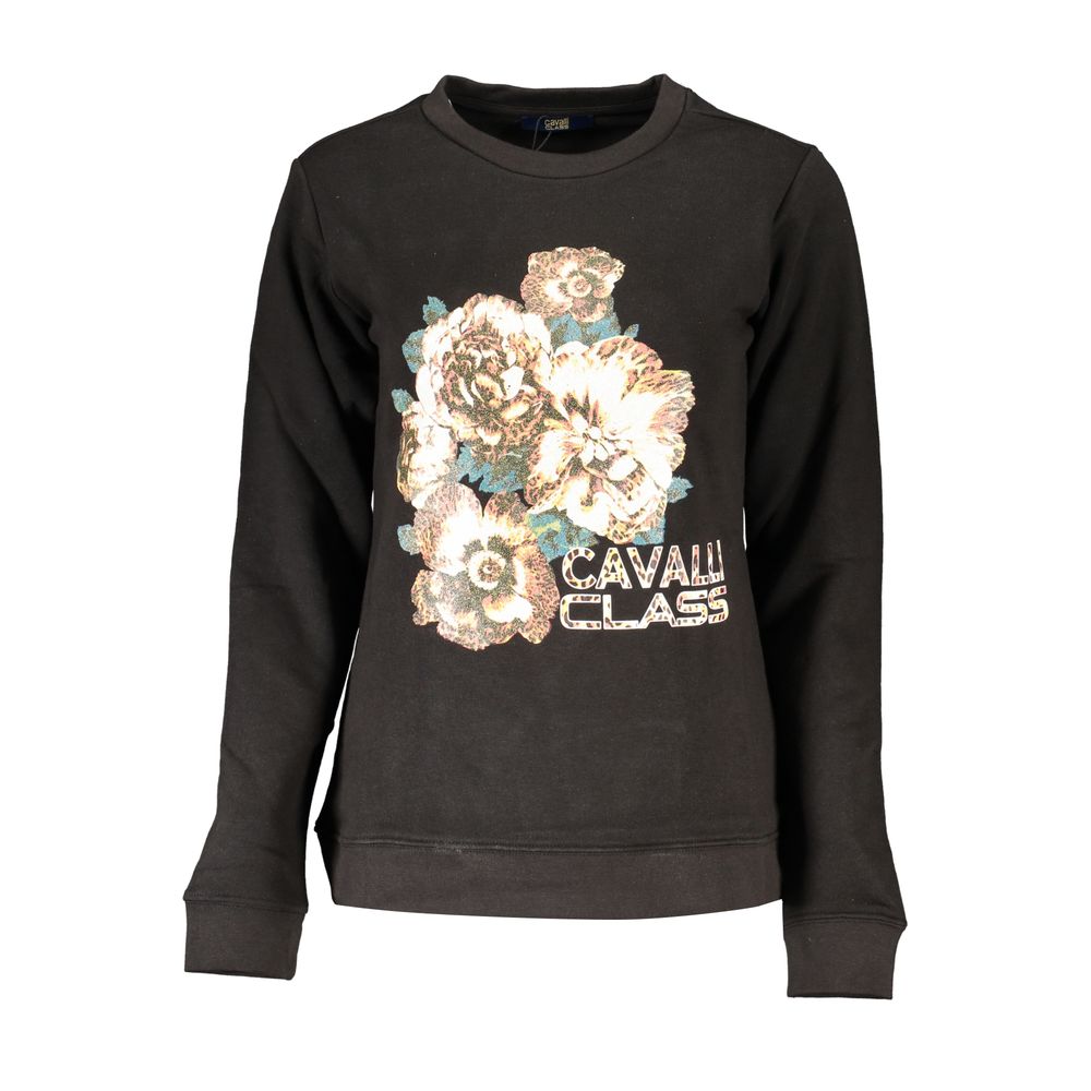 Cavalli Class Black Cotton Sweater-Cavalli Class-XS-Urbanheer