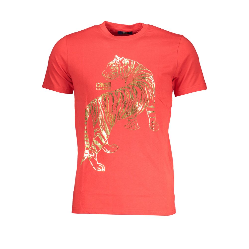 Cavalli Class Red Cotton T-Shirt-Cavalli Class-M-Urbanheer