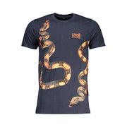 Cavalli Class Blue Cotton T-Shirt-Cavalli Class-L-Urbanheer