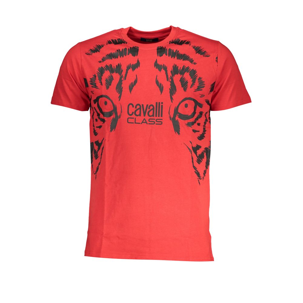 Cavalli Class Red Cotton T-Shirt-Cavalli Class-M-Urbanheer