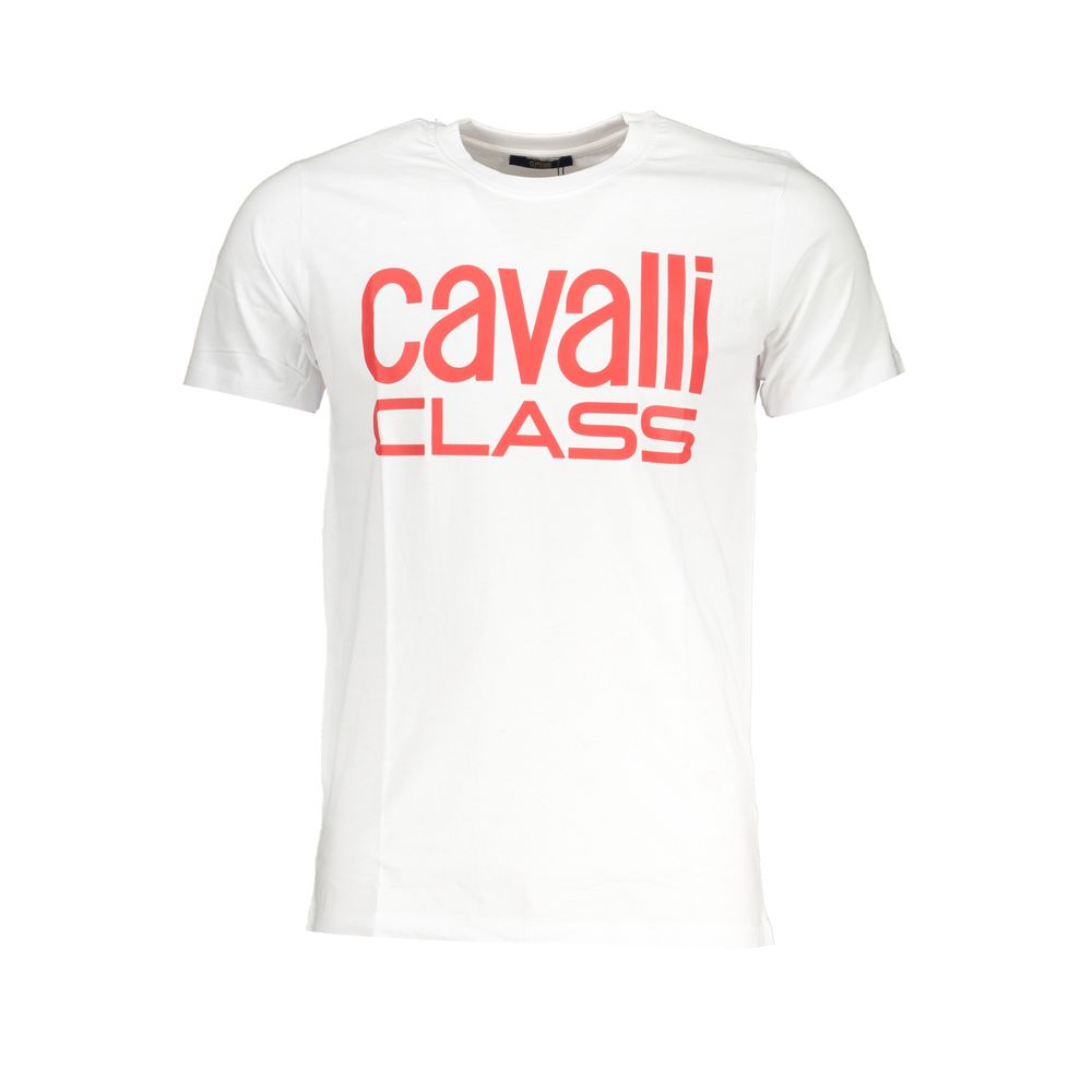 Cavalli Class White Cotton T-Shirt-Cavalli Class-L-Urbanheer