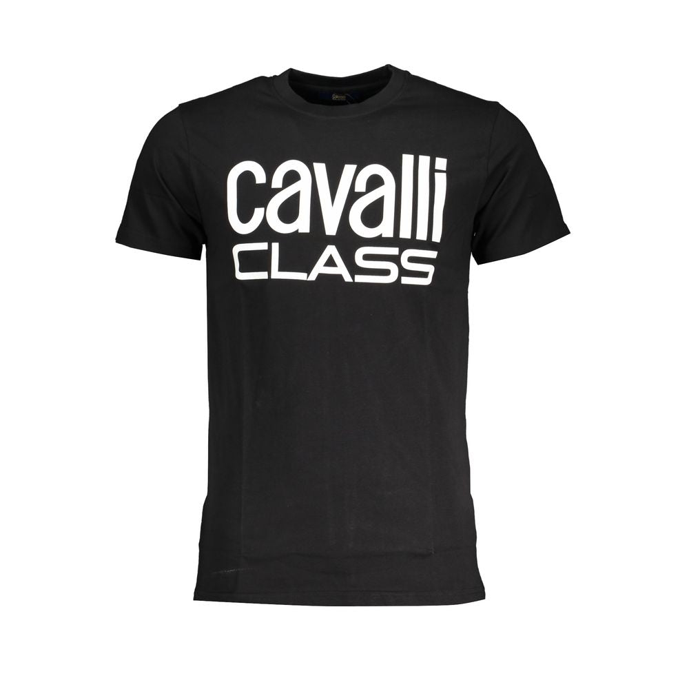 Cavalli Class Black Cotton T-Shirt-Cavalli Class-XL-Urbanheer