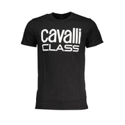 Cavalli Class Black Cotton T-Shirt-Cavalli Class-XL-Urbanheer