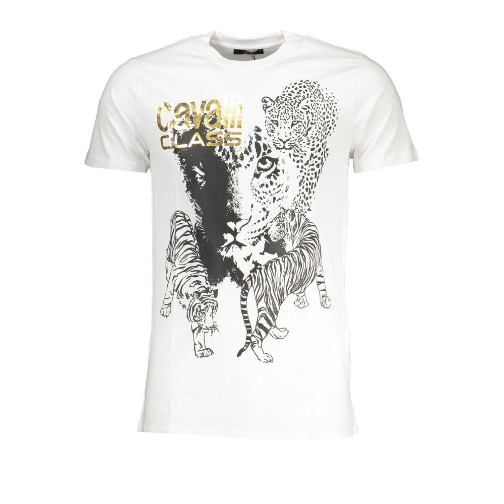 Cavalli Class White Cotton T-Shirt-Cavalli Class-L-Urbanheer