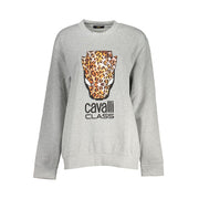 Cavalli Class Chic Gray Crew Neck Fleece Sweatshirt-Cavalli Class-S-Urbanheer