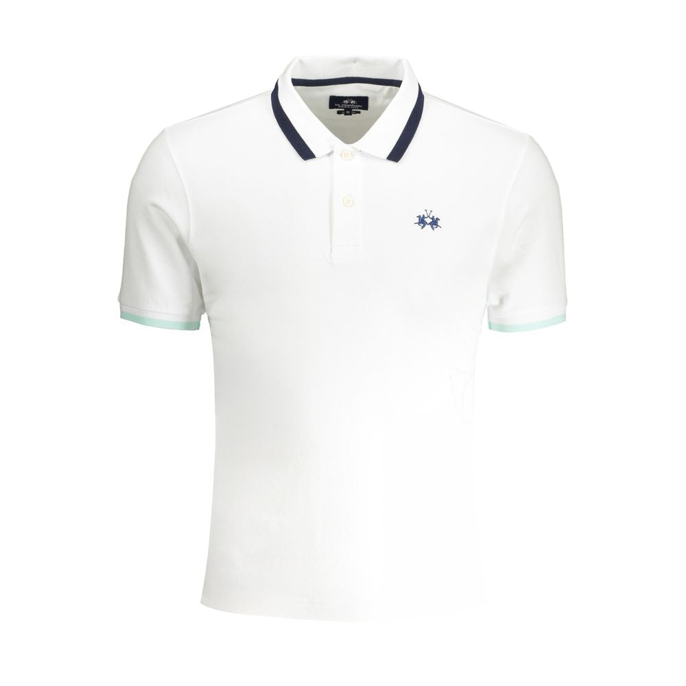 La Martina White Cotton Polo Shirt-La Martina-S-Urbanheer
