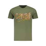 Cavalli Class Green Cotton Men T-Shirt-Cavalli Class-M-Urbanheer