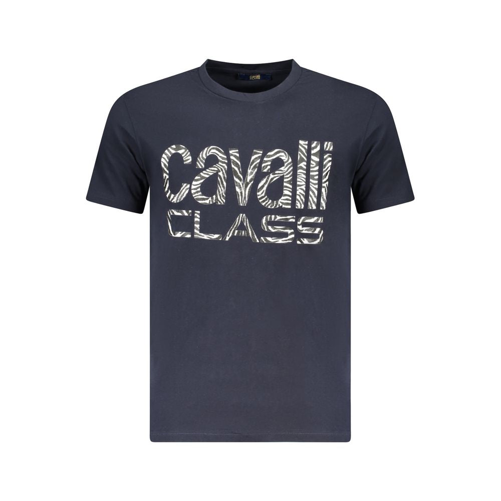 Cavalli Class Blue Cotton Men T-Shirt-Cavalli Class-M-Urbanheer