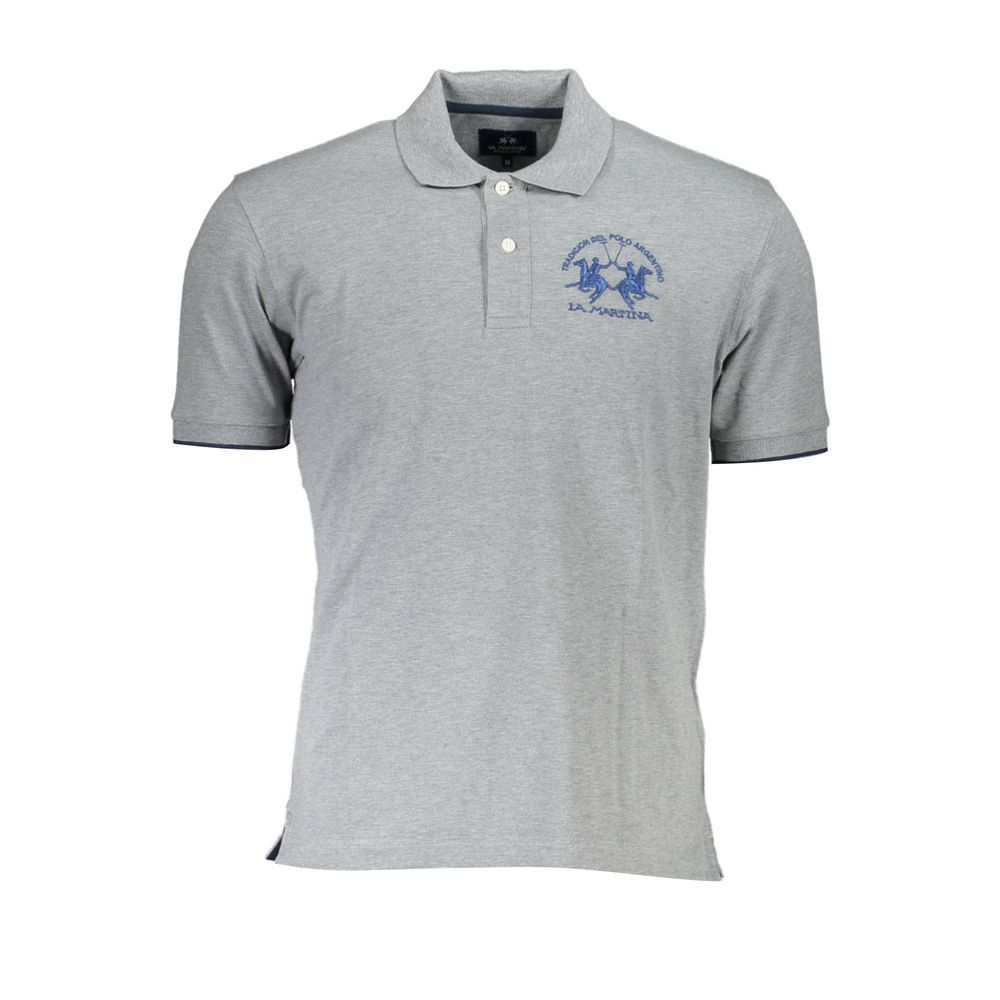 La Martina Brown Cotton Men Polo Shirt-La Martina-M-Urbanheer