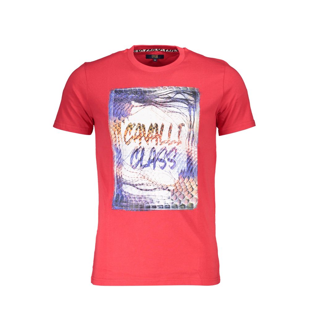 Cavalli Class Red Cotton T-Shirt-Cavalli Class-M-Urbanheer