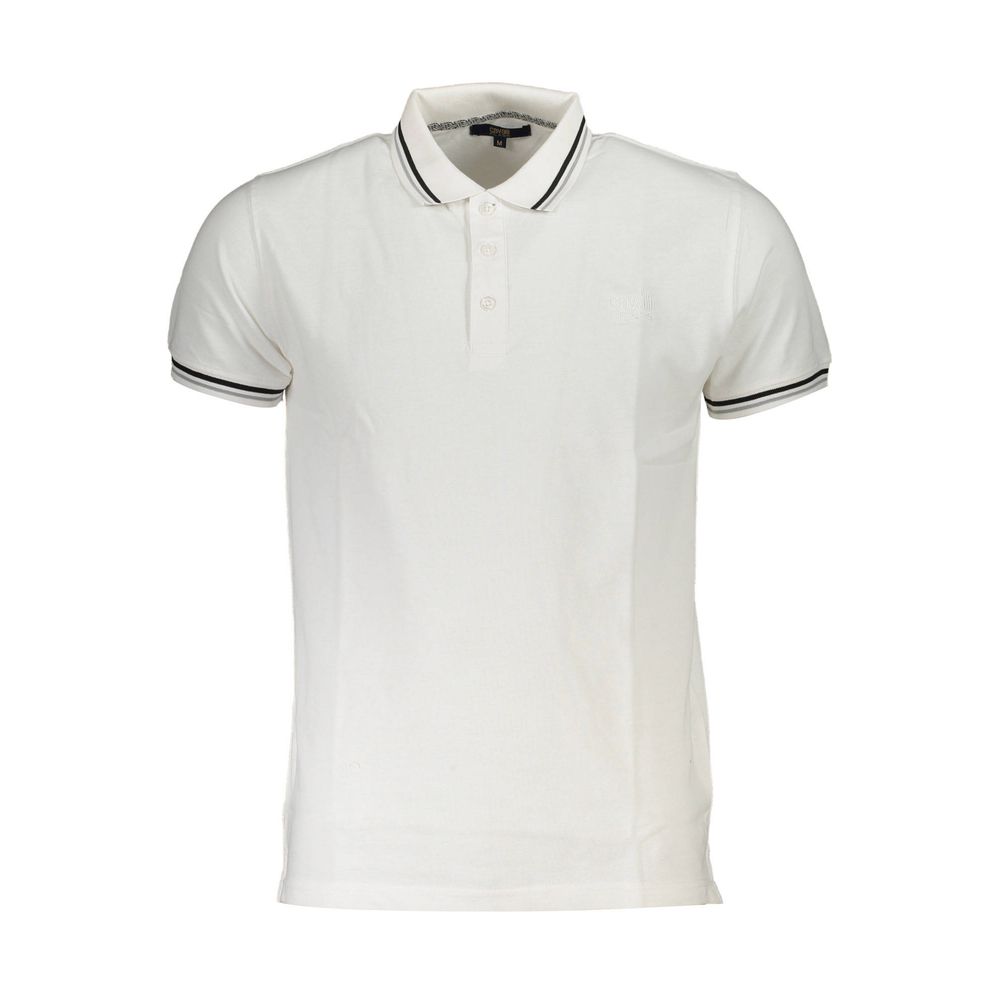 Cavalli Class White Cotton Polo Shirt-Cavalli Class-M-Urbanheer