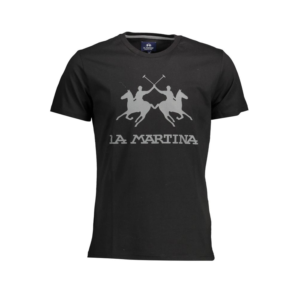 La Martina Elegant Crew Neck Tee with Iconic Print-La Martina-M-Urbanheer