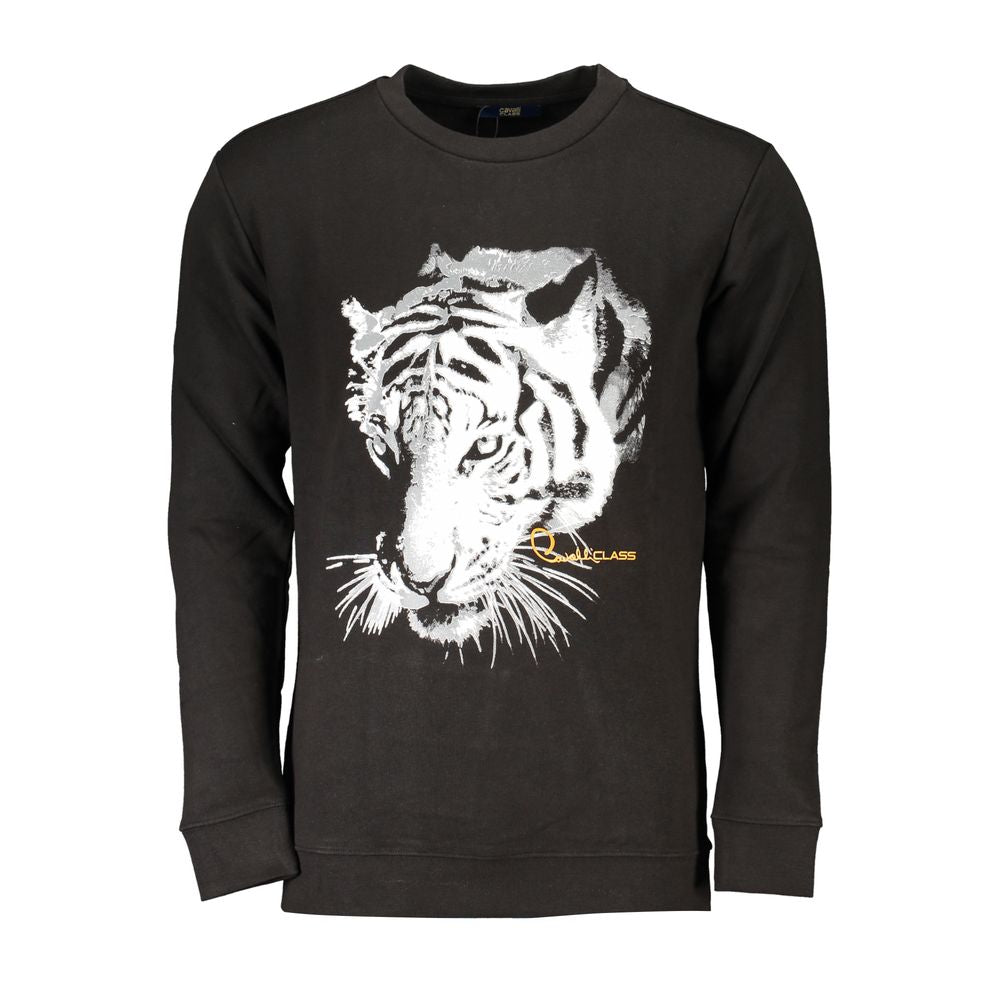 Cavalli Class Black Cotton Sweater-Cavalli Class-S-Urbanheer