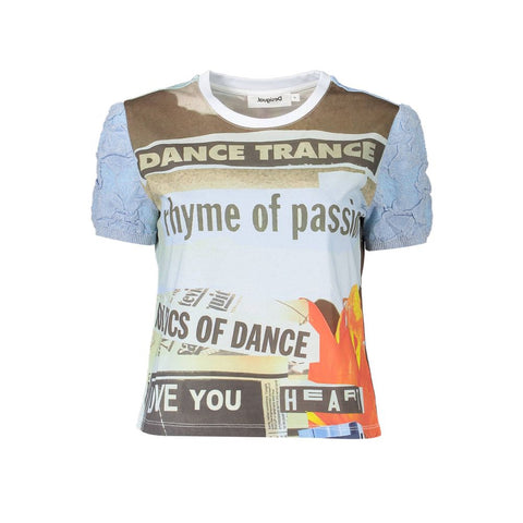 Desigual Light Blue Cotton Women Top-Desigual-M-Urbanheer