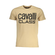 Cavalli Class Beige Cotton T-Shirt-Cavalli Class-XL-Urbanheer