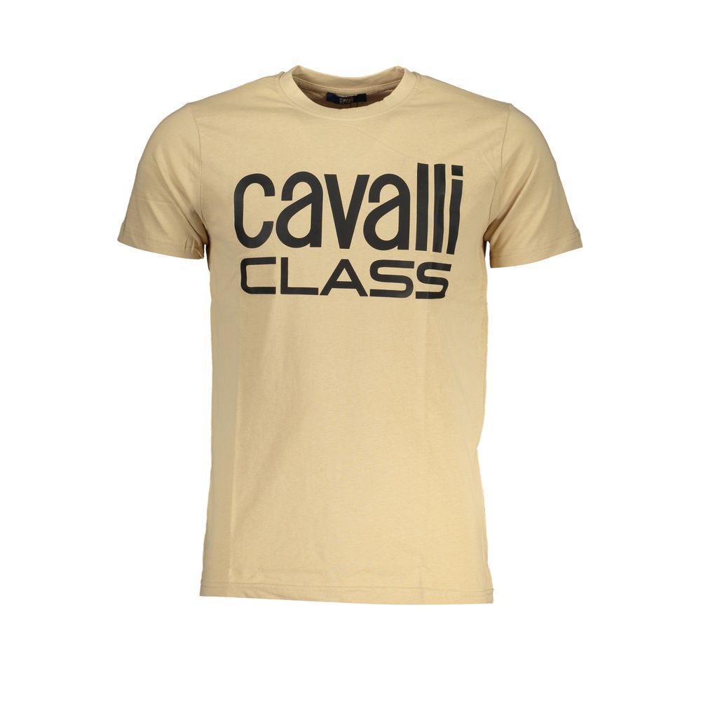 Cavalli Class Beige Cotton T-Shirt-Cavalli Class-XL-Urbanheer