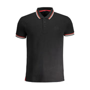 Cavalli Class Black Cotton Polo Shirt-Cavalli Class-L-Urbanheer