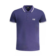 Cavalli Class Blue Cotton Polo Shirt-Cavalli Class-M-Urbanheer