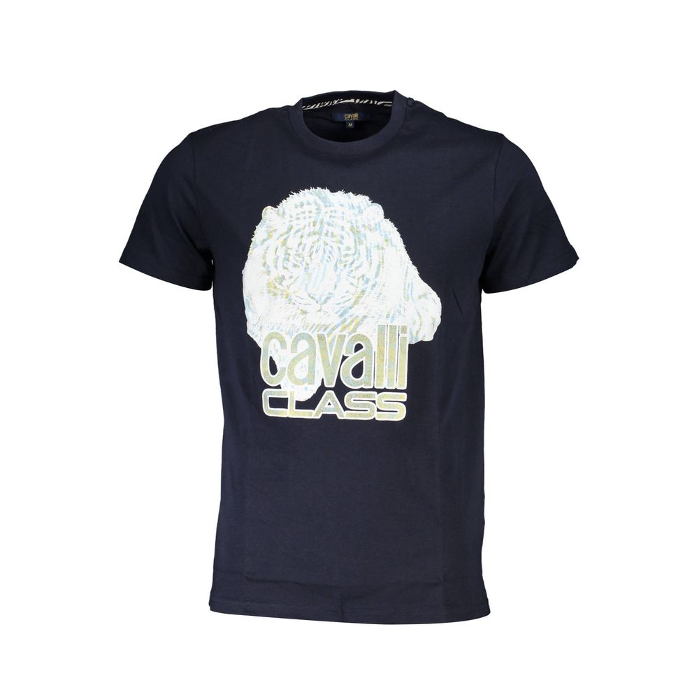Cavalli Class Blue Cotton T-Shirt-Cavalli Class-M-Urbanheer