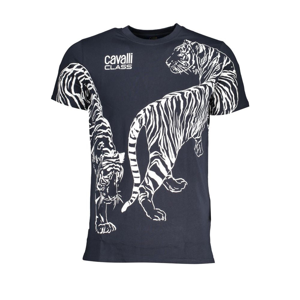 Cavalli Class Blue Cotton T-Shirt-Cavalli Class-L-Urbanheer